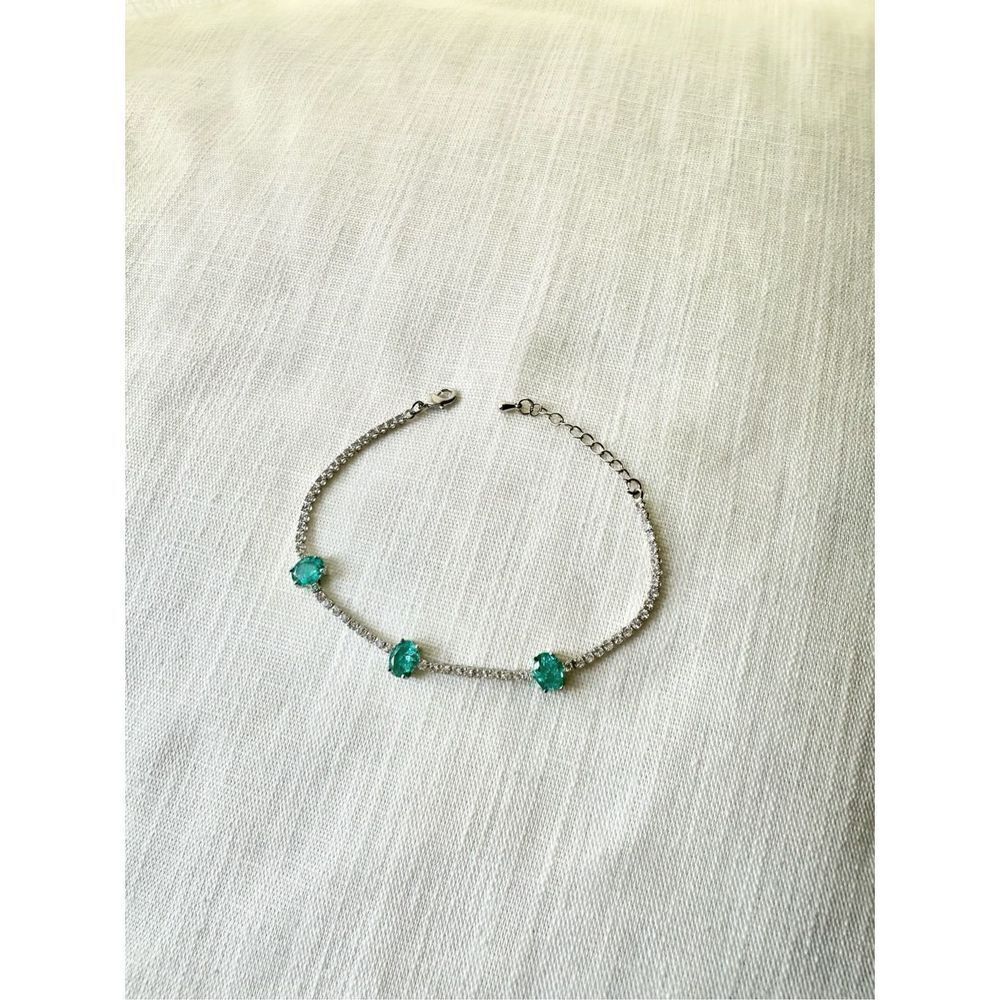 Tiffany blue color oval cute cubic zirconia tennis bracelet